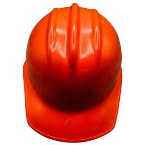 Vtg Orange Hard Boiled Hard Hat plastic